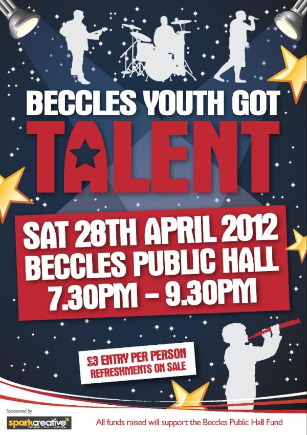 Beccles Youth Talent Auditions on the 28th April from 7.30 to 9.30pm at Beccles Public Hall. What's your unique talent?