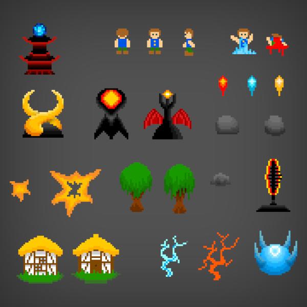 We are making a TD game for our 4 day gamejam at #CphGames - Here is some of the lovely pixelart we have made so far