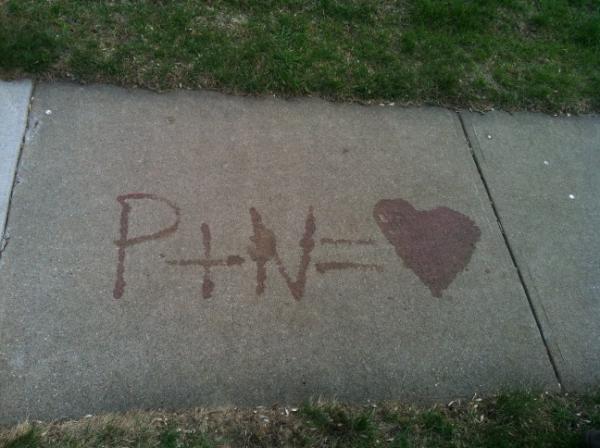 aidanhartwig's tweet photo. Found this on the sidewalk, assumed it was nick and peyton http://t.co/Ucn3xmu0