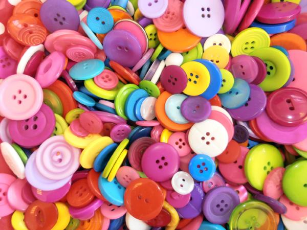 Brand new craft buttons now back in store and online. What will you make with yours?