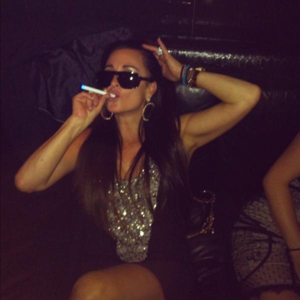 KyleRichards's tweet image. Me with the electronic cigarette someone gave me. Pretty much sums up my Vegas trip :-)