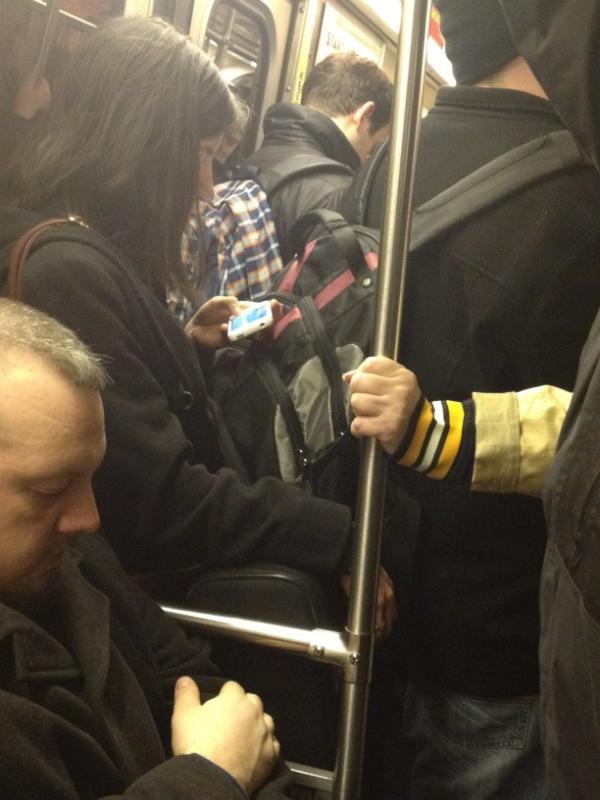 OMG_its_Simply's tweet image. Backpack man is so lucky that&apos;s not me he&apos;s squishing #orangelineproblems