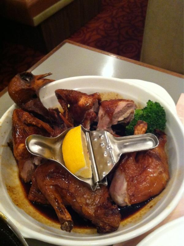 euforik's tweet photo. Roast pigeon. Yummy. Bird Flu?! http://t.co/bLz8b7Vu