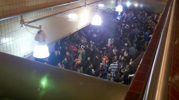microsage's tweet photo. Just spent the last hour trapped underground on a disabled train packed with all of these people. #thanksmbta http://t.co/mnF6op8v