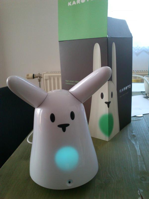 mmaczel's tweet photo. Preparing for Easter at @Pronovix: the rabbit is already here! #karotz http://t.co/cW5o6lzG