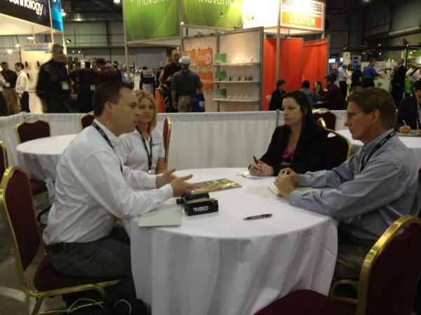 ISDcam's tweet image. Ian Johnston speaks with the team from Security Sales #ISCW12