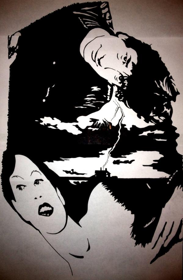 TrinityMcNeill's tweet photo. Portrait of @neilhimself & the amazing @amandapalmer killed 2 sharpies,my sight, & part of my sanity. I regret nothing http://t.co/dLn647QK
