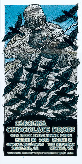 voodoocatbox's tweet photo. TONIGHTS SHOW POSTER! Carolina Chocolate Drops at the Crystal Ballroom http://t.co/6Difbe7T
