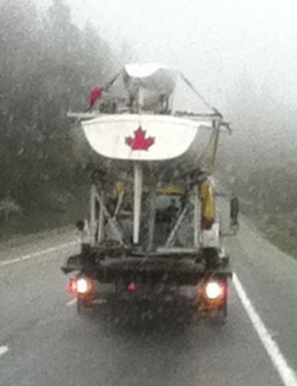 SonarTeam's tweet photo. Bump in the road: We blew a bearing near Redding, CA. The boat is being towed and we hope to be back on the road soon. http://t.co/X3N3uBmn