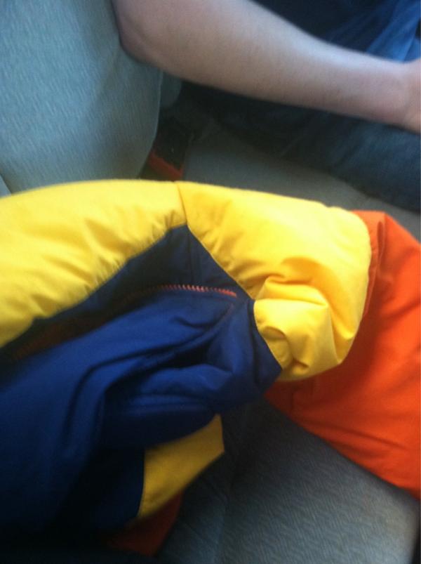 crabbymonkey's tweet photo. Who's little boy jacket is this???  "O it's Davids"  #grownmaninboyjacket http://t.co/4HwH0xkM