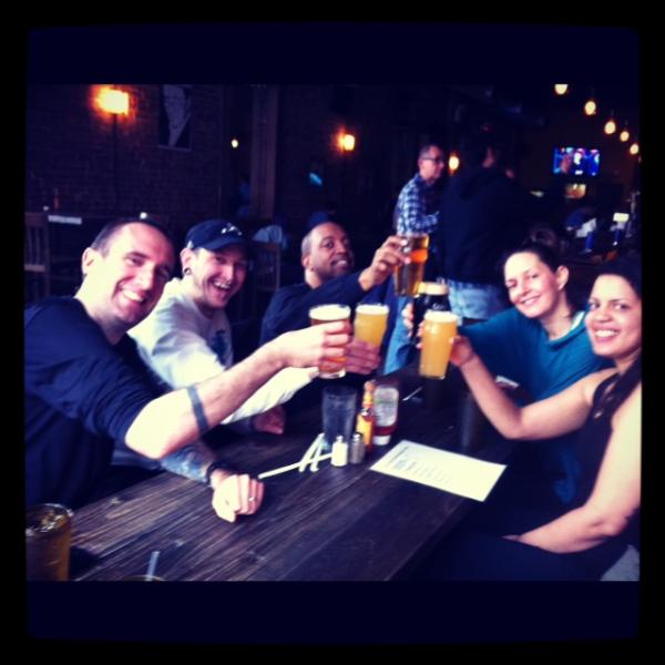 RunGowanus's tweet image. Post-run drinks at Black Horse Pub! Cheers!