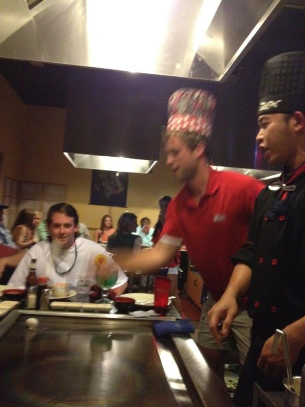 whadrews's tweet photo. @austinmharrison is the new chef at kabuki. Probably shouldn't let him be in charge of the hibachi grill http://t.co/E8HEXNOD