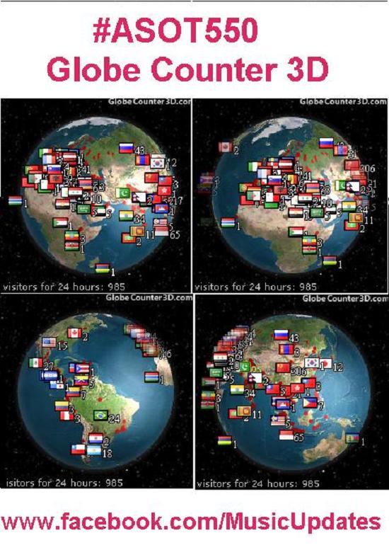 MusicUpdatess's tweet image. #ASOT550 Globe Counter 

CAN YOU FIND YOURSELF ??

WHICH COUNTRY YOU'RE TUNED IN FROM ???  @asotlive