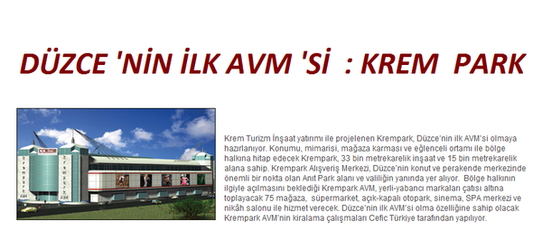 KREMPARK1's tweet photo. DÜZCENİN İLK ALIŞ VERİŞ MERKEZİ KREM PARK http://t.co/xKqJiqEH