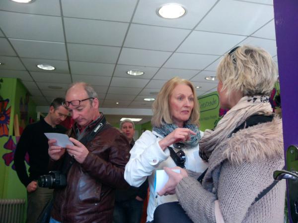 People gathering for the start