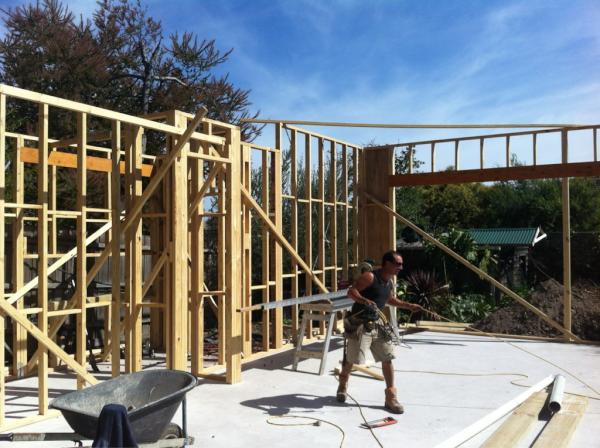 cspaces's tweet image. All systems go in Kew. First floor framing underway
