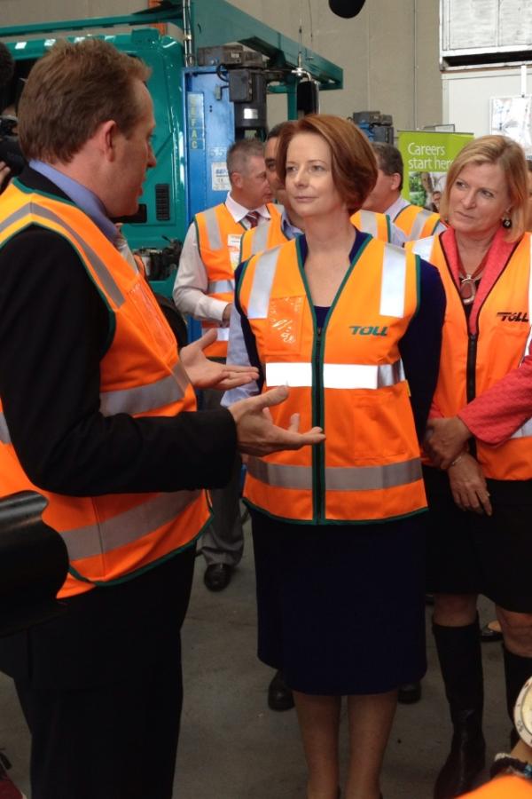 JuliaGillard's tweet image. PHOTO: Talking jobs in western Sydney. TeamJG