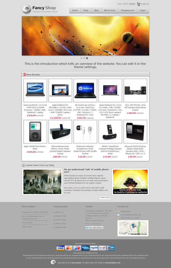 #wordpress# #theme# FancyShop is now under testing <a href="/FancyCodes/">FancyCodes</a>