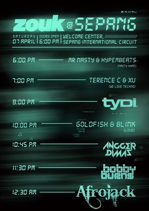 xxxdusterxxx's tweet image. Zouk @ sepang #timeslots