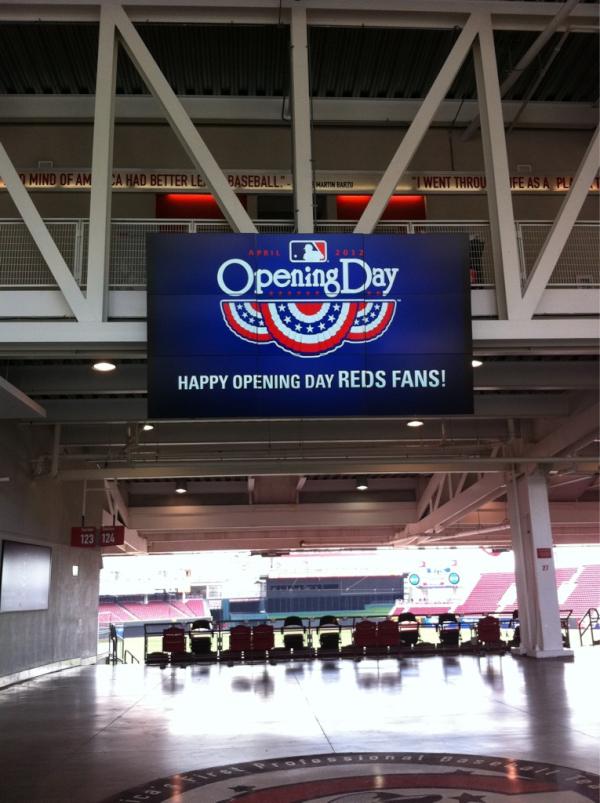 CincyRedsEvents's tweet photo. Lots of new Improvements here at GABP.  Brand new welcome/line up screen inside the gates at Crosley Terrace!! http://t.co/LguKSK9V