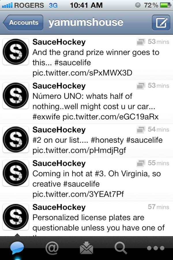 YaMumsHouse's tweet image. @SauceHockey fills my feed. #lovinit #4thline4life