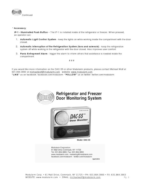 modularm's tweet image. Refrig/Freezer Energy Bills with Modularm's Door Ajar Alarm and Monitoring System. PRESS RELEASE  Part 2 of 2