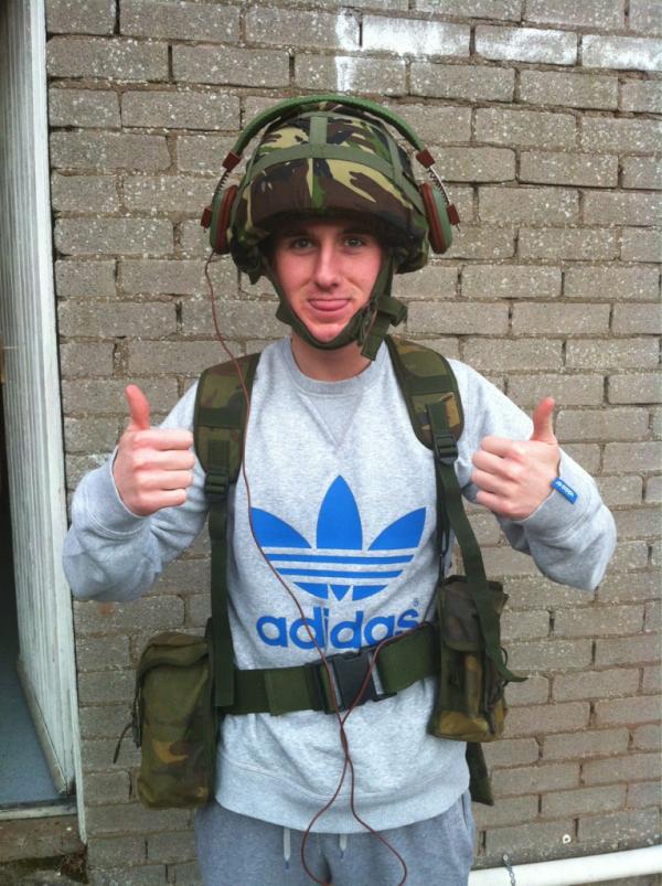 Degnan10's tweet image. The new army headgear, now you can listen to the Top40 on a sunday while going wild and killing cyyyunts #aaaarmy