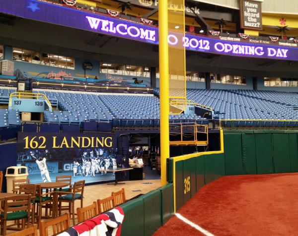 RaysBaseball's tweet photo. New to left-field corner at Trop: 162 Landing ... http://t.co/qfFaVS6S