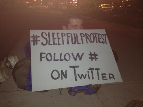 Protesting at #BofA at 18th and Kst NW!