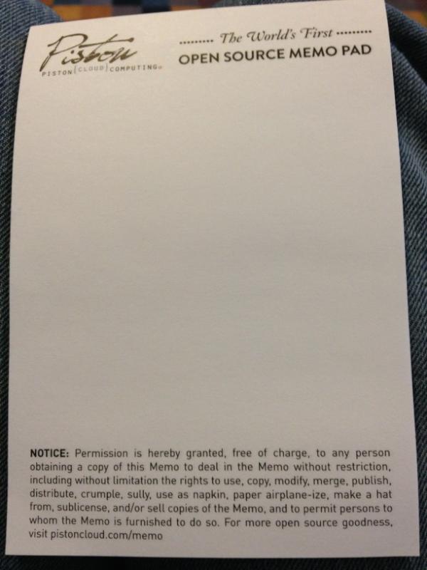 spackest's tweet image. Hey @opencontent, I found a notepad for you here at #openstacksf :)