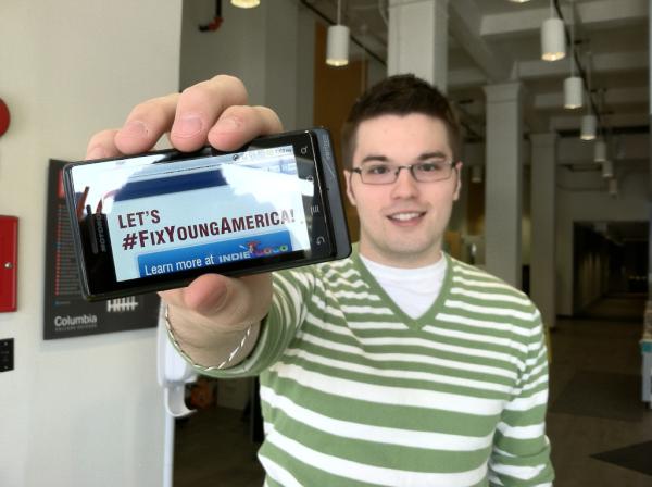 KatieMang's tweet image. .@glennmadigan of Columbia College rallies to #fixyoungamerica!