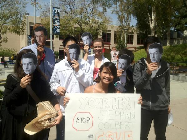 KatieMang's tweet image. CSU Fullerton at their #fixyoungamerica rally - hey @StephenAtHome help us out!
