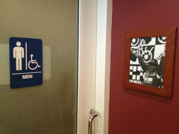 ProKartingcom's tweet image. This is my kind of place. A picture of Senna on the wall.