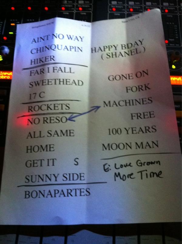 dustersoundguy's tweet image. Ripping gig. Santa Cruz knows how to party. @stringdusters Setlist