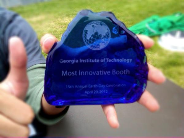 Thanks to everyone who pitched in to help GT ANS win Most Innovative Booth at today's Earth Day Fair! #KnowNukes