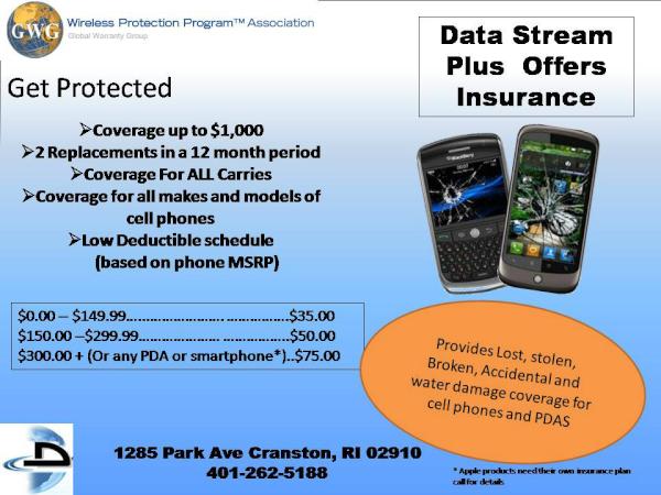 DataStreamPlus's tweet image. Need to insure your phone call us now 401-262-5188