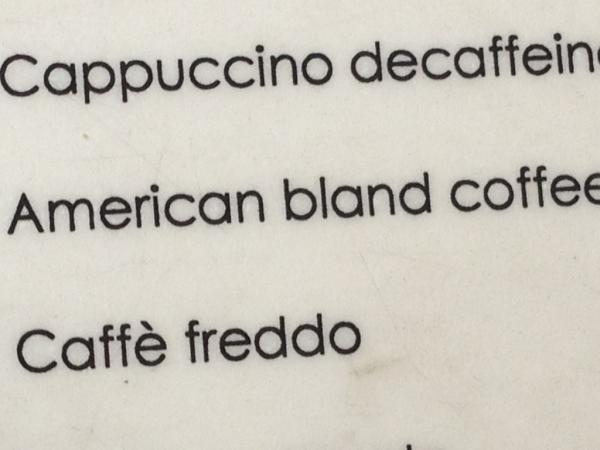 gowithelmo's tweet photo. Cafe Esse in Florence, Italy serves only the blandest of the bland http://t.co/6KlA0jCz