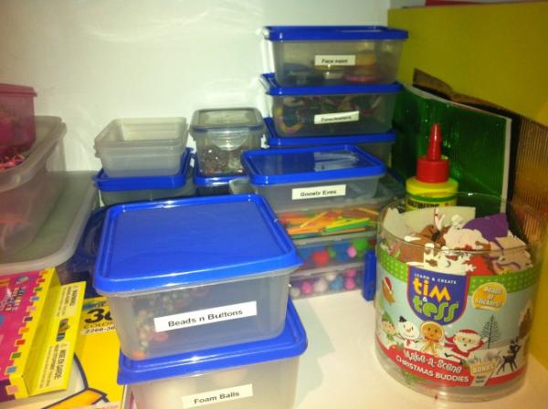 Not that Jacqui's OCD or anything, but yes, we have a Tupperware container labelled "Googly Eyes".