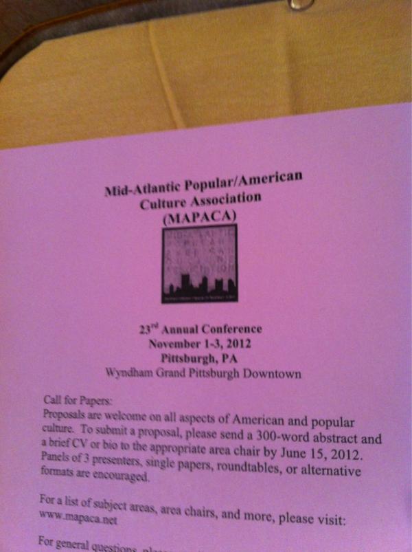 MAPACAnet's tweet image. MAPACA CFP fliers are all around. Grab one! #pcaaca #fb