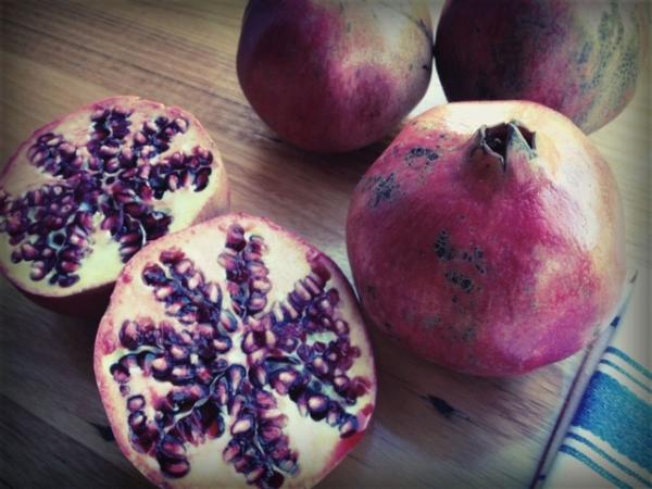 Beautiful pomegranates in season. Lots of yummy dishes to be made