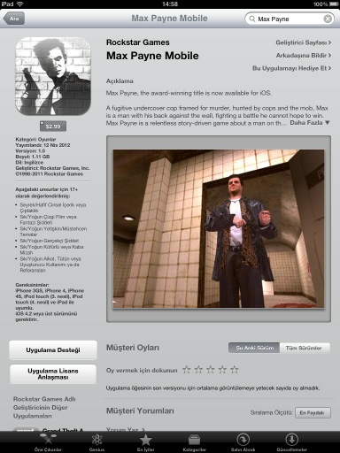 AppleFanTr's tweet image. Max Payne, iPad ve iPhone için geldi !!! RT !!