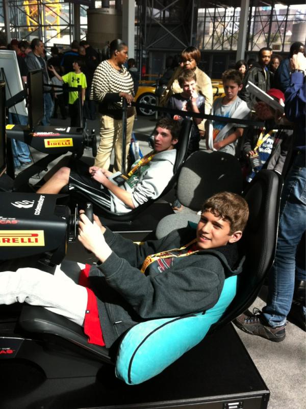 alangeber's tweet image. Justin and Colin competing at the pirelli tires booth