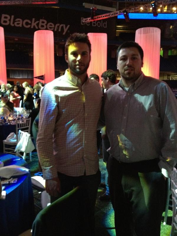 frankalmeida's tweet photo. With @2Morrow23  at the 2012 @JaysCare Curve Ball! Pleasure to have him sit at my table! Pitch a gem tmrw!! http://t.co/Etr0zXT7