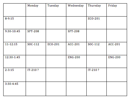 rachelswid's tweet image. fall 2012 schedule. hopefully the IT session will happen #6classes?