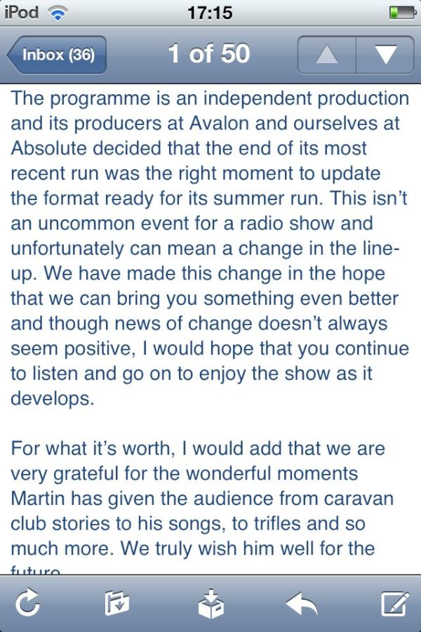 BringBackWhite's tweet image. Hi everyone I've had a reply from absolute radio tell me your thoughts?