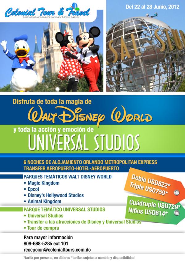 ColonialTyT's tweet photo. Disfruta de toda la Magia de Walt Disney World y toda la acción y emoción de UNIVERSAL STUDIOS #conColonialTyT http://t.co/KajGz6Xx