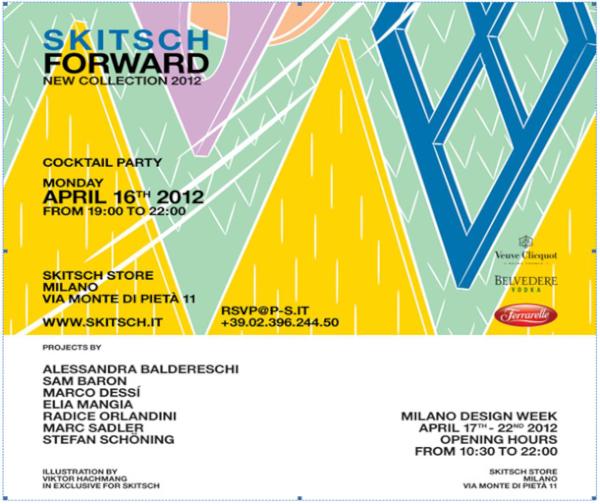 We are happy to invite you to SKITSCH opening party for the #Salone2012.
Monday April 16th 2012 at SKITSCH store.