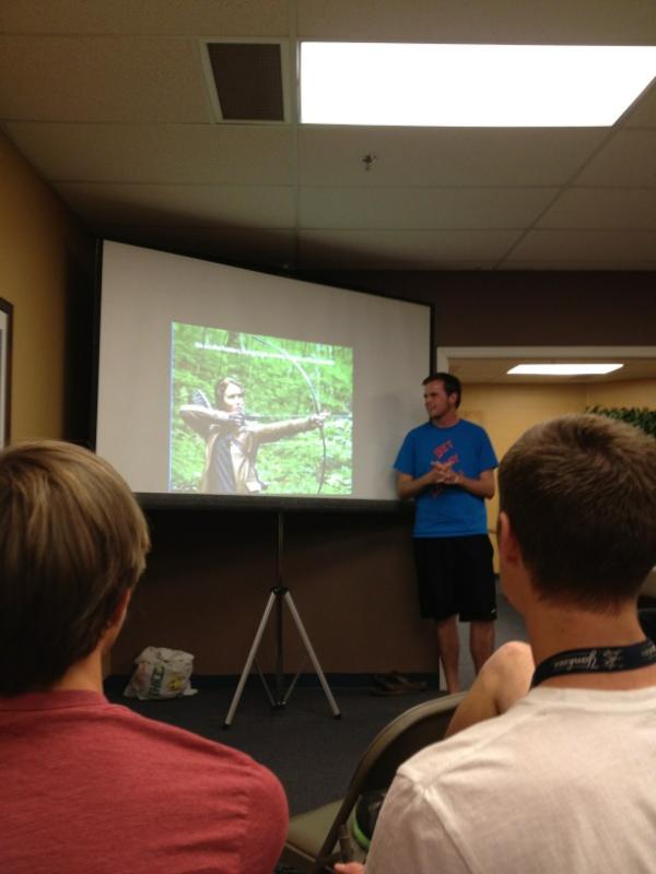 The_Lagoon's tweet photo. Listening to @CharWheee absolutely destroy this talk on sharing Jesus with freshman. #thehungergamesforthebodyofChrist http://t.co/7O1ePsnV