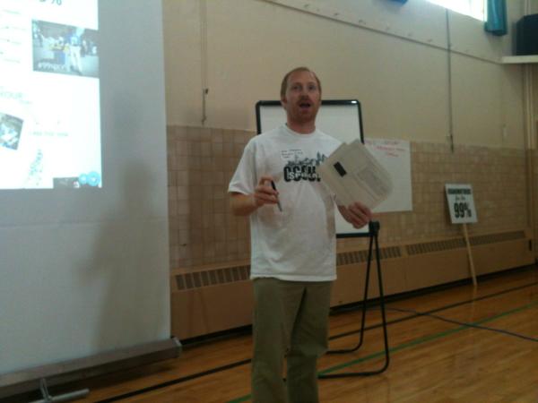 WashingtonCAN's tweet image. Justin leading the story of us - the 99%! #99spring #Spokane