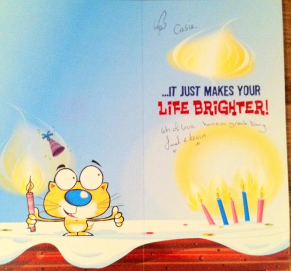 ProjectPiper's tweet image. Got this wonderful card from Janet &amp; Kevin tonight can't thank them enough for the song... :(